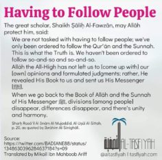 Do not follow people but Quran and Sunnah!