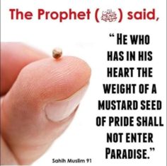 Pride does not enter in paradise.