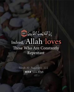 Allah loves who is repentant.