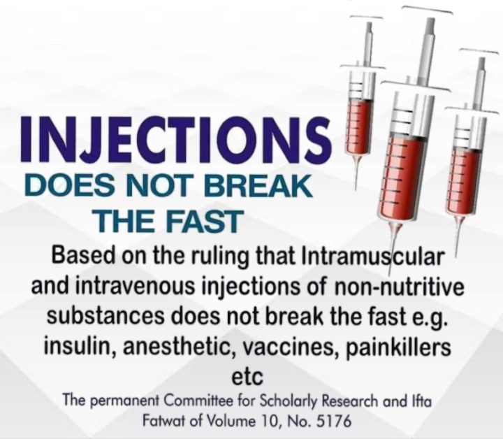 Injections do not break the fast.
