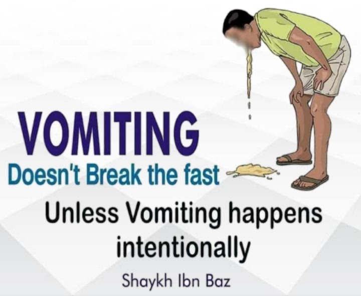 Vomiting does not break the fast, except…